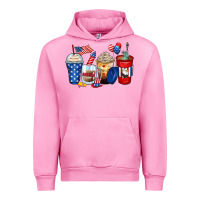 Fuchsia Pink 4th of july coffee cups Urban Hoodie - Zillion Design Studio