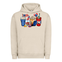 Pigment French Oak 4th of july coffee cups Urban Hoodie - Zillion Design Studio