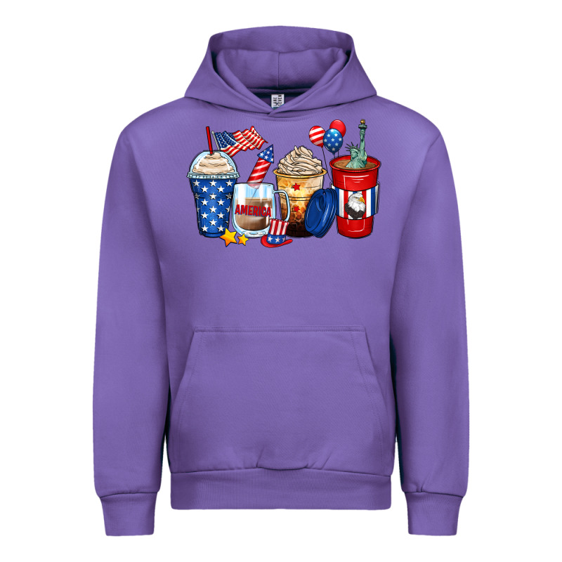 4th Of July Coffee Cups Urban Hoodie by Zillion Design Studio | Teevron