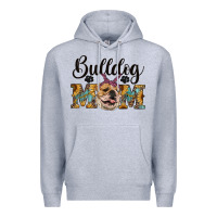 Heather Grey western bulldog mom Premium Hoodie - RanaPortraitStore