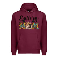 Burgundy western bulldog mom Premium Hoodie - RanaPortraitStore