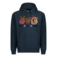Navy peace love bulldog Premium Hoodie - RanaPortraitStore
