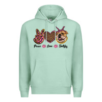 Seafoam peace love bulldog Premium Hoodie - RanaPortraitStore