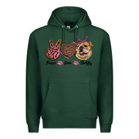 Sports Green peace love bulldog Premium Hoodie - RanaPortraitStore