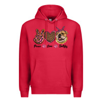 Cardinal peace love bulldog Premium Hoodie - RanaPortraitStore
