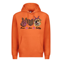 Carrot peace love bulldog Premium Hoodie - RanaPortraitStore