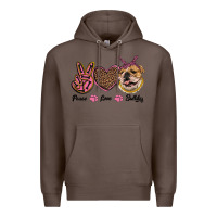 Coffee peace love bulldog Premium Hoodie - RanaPortraitStore
