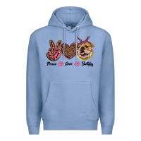 Peace Love Bulldog Premium Hoodie | Teevron