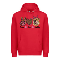 Red peace love bulldog Premium Hoodie - RanaPortraitStore