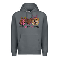 Rock peace love bulldog Premium Hoodie - RanaPortraitStore