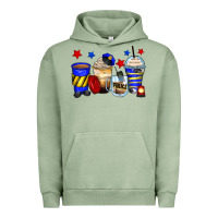 Pigment Oil Green police coffee cups Urban Hoodie - Zillion Design Studio
