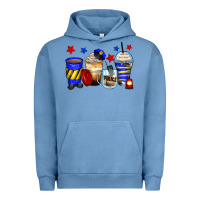 Pigment Pebble Blue police coffee cups Urban Hoodie - Zillion Design Studio