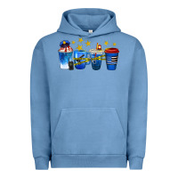 Pigment Pebble Blue police coffee cups Urban Hoodie - texasbilliewilder