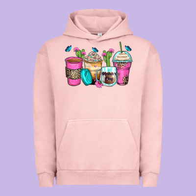 Mother's Day Coffee Cups Urban Hoodie Designed By Zillion Design Studio
