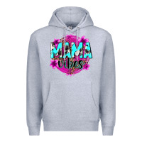 Heather Grey mama vibes Premium Hoodie - Zillion Design Studio
