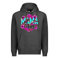 Charcoal Heather mama vibes Premium Hoodie - Zillion Design Studio