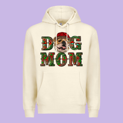English Bulldog Mom Christmas Premium Hoodie Designed By Ranaportraitstore