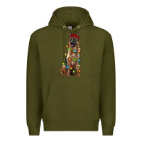 Army Green christmas german shepherd Premium Hoodie - RanaPortraitStore