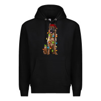 Black christmas german shepherd Premium Hoodie - RanaPortraitStore