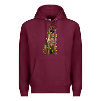 Burgundy christmas german shepherd Premium Hoodie - RanaPortraitStore