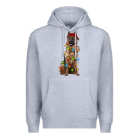 Heather Grey christmas german shepherd Premium Hoodie - RanaPortraitStore