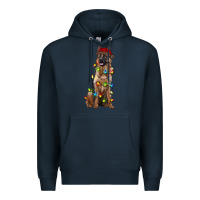 Navy christmas german shepherd Premium Hoodie - RanaPortraitStore