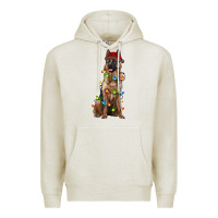 Oatmeal Heather christmas german shepherd Premium Hoodie - RanaPortraitStore