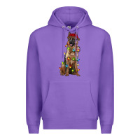 Purple christmas german shepherd Premium Hoodie - RanaPortraitStore