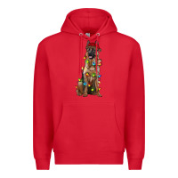 Red christmas german shepherd Premium Hoodie - RanaPortraitStore