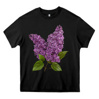 Black Purple Lilac Flower Heavy Core Tee - LillyAllenDesigns