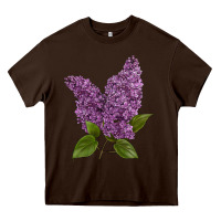 Chocolate Brown Purple Lilac Flower Heavy Core Tee - LillyAllenDesigns