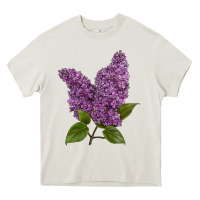 Cream Purple Lilac Flower Heavy Core Tee - LillyAllenDesigns