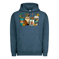 Pigment Midnight Navy indian headdress coffee cups Urban Hoodie - Zillion Design Studio