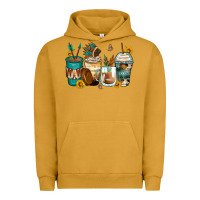 Pigment Peanut Butter indian headdress coffee cups Urban Hoodie - Zillion Design Studio
