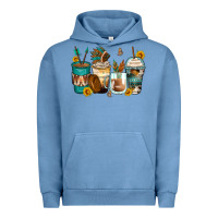 Pigment Pebble Blue indian headdress coffee cups Urban Hoodie - Zillion Design Studio