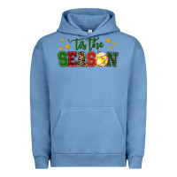 Pigment Pebble Blue 'tis the season softball christmas Urban Hoodie - RanaPortraitStore