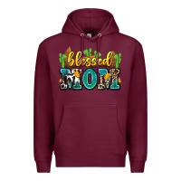 Burgundy blessed mom Premium Hoodie - Zillion Design Studio