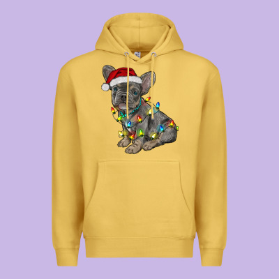 Christmas French Bulldog Premium Hoodie Designed By Ranaportraitstore