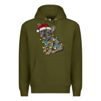 Army Green christmas french bulldog Premium Hoodie - RanaPortraitStore