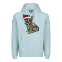 Blue Mist christmas french bulldog Premium Hoodie - RanaPortraitStore