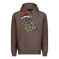 Coffee christmas french bulldog Premium Hoodie - RanaPortraitStore