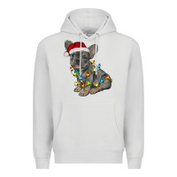 Dove Grey christmas french bulldog Premium Hoodie - RanaPortraitStore