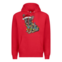 Red christmas french bulldog Premium Hoodie - RanaPortraitStore