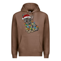 Chestnut christmas french bulldog Premium Hoodie - RanaPortraitStore