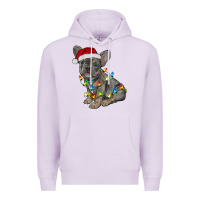 Lilac christmas french bulldog Premium Hoodie - RanaPortraitStore