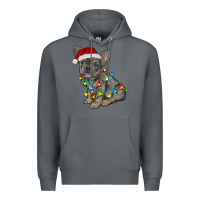 Rock christmas french bulldog Premium Hoodie - RanaPortraitStore