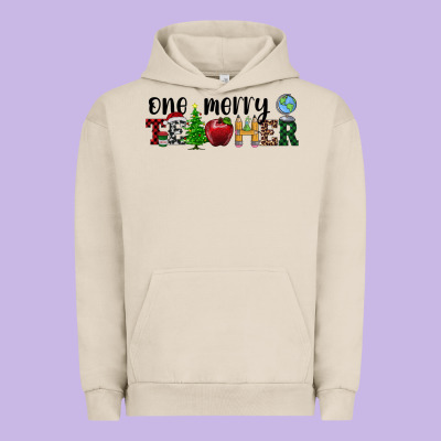 One Merry Teacher Urban Hoodie Designed By Ranaportraitstore