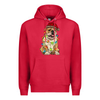 Cardinal christmas bulldog Premium Hoodie - RanaPortraitStore
