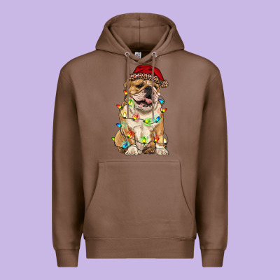 Christmas Bulldog Premium Hoodie Designed By Ranaportraitstore
