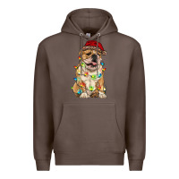 Coffee christmas bulldog Premium Hoodie - RanaPortraitStore